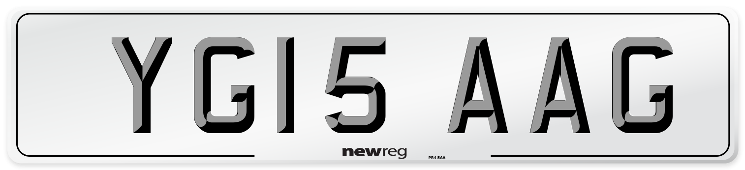 YG15 AAG Number Plate from New Reg